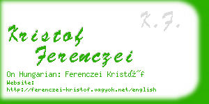 kristof ferenczei business card